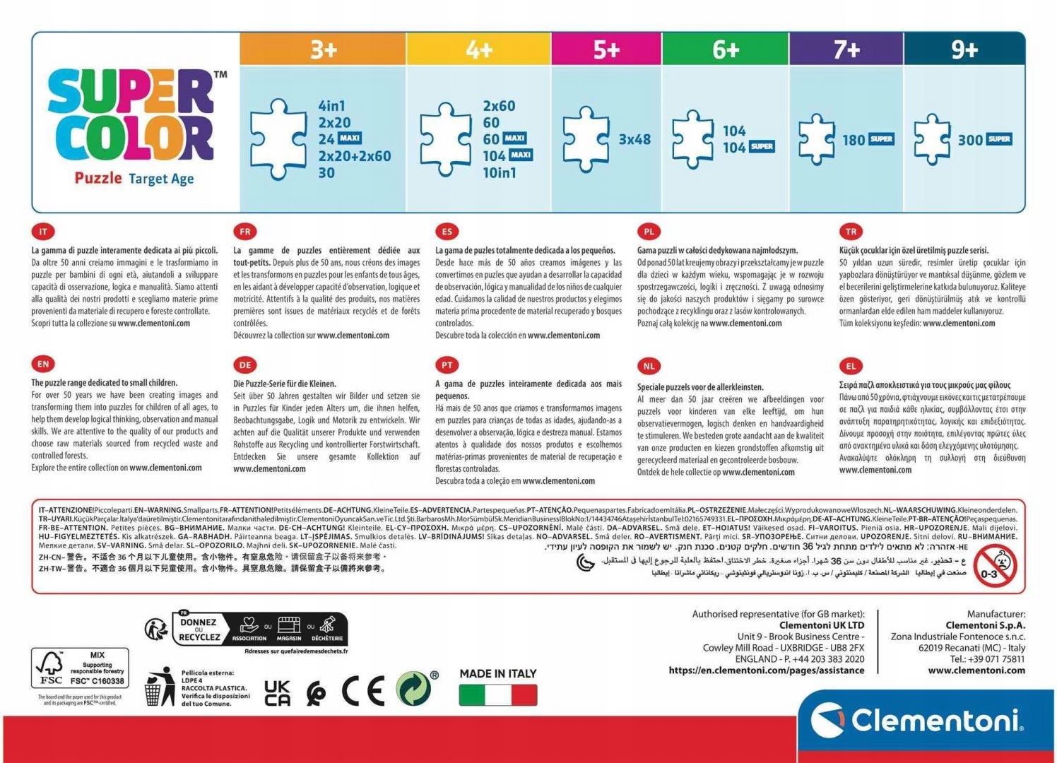 Clementoni: Puzzle Super 300el. The Avengers Waga produktu z opakowaniem jednostkowym 0.15 kg