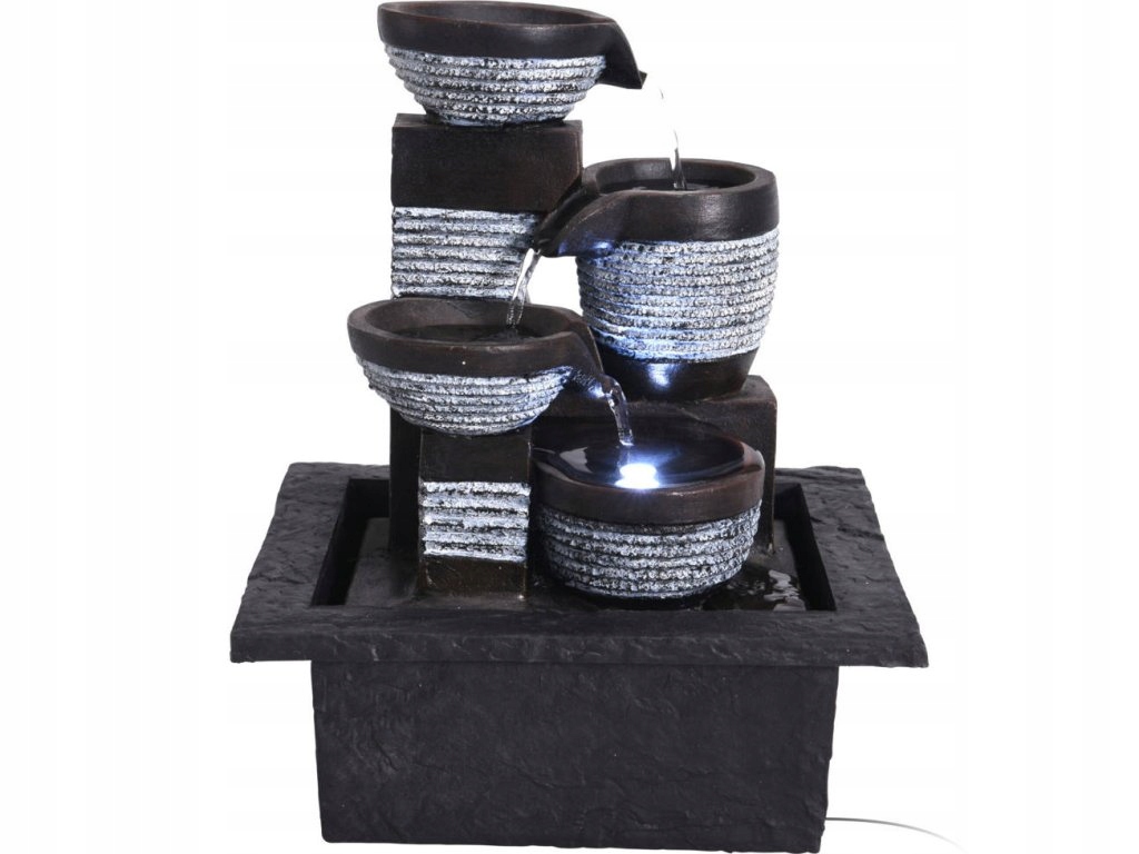 Domáca fontána stojaca dekorácia, Led podsvietenie, 21,5 x 19 x 26 cm