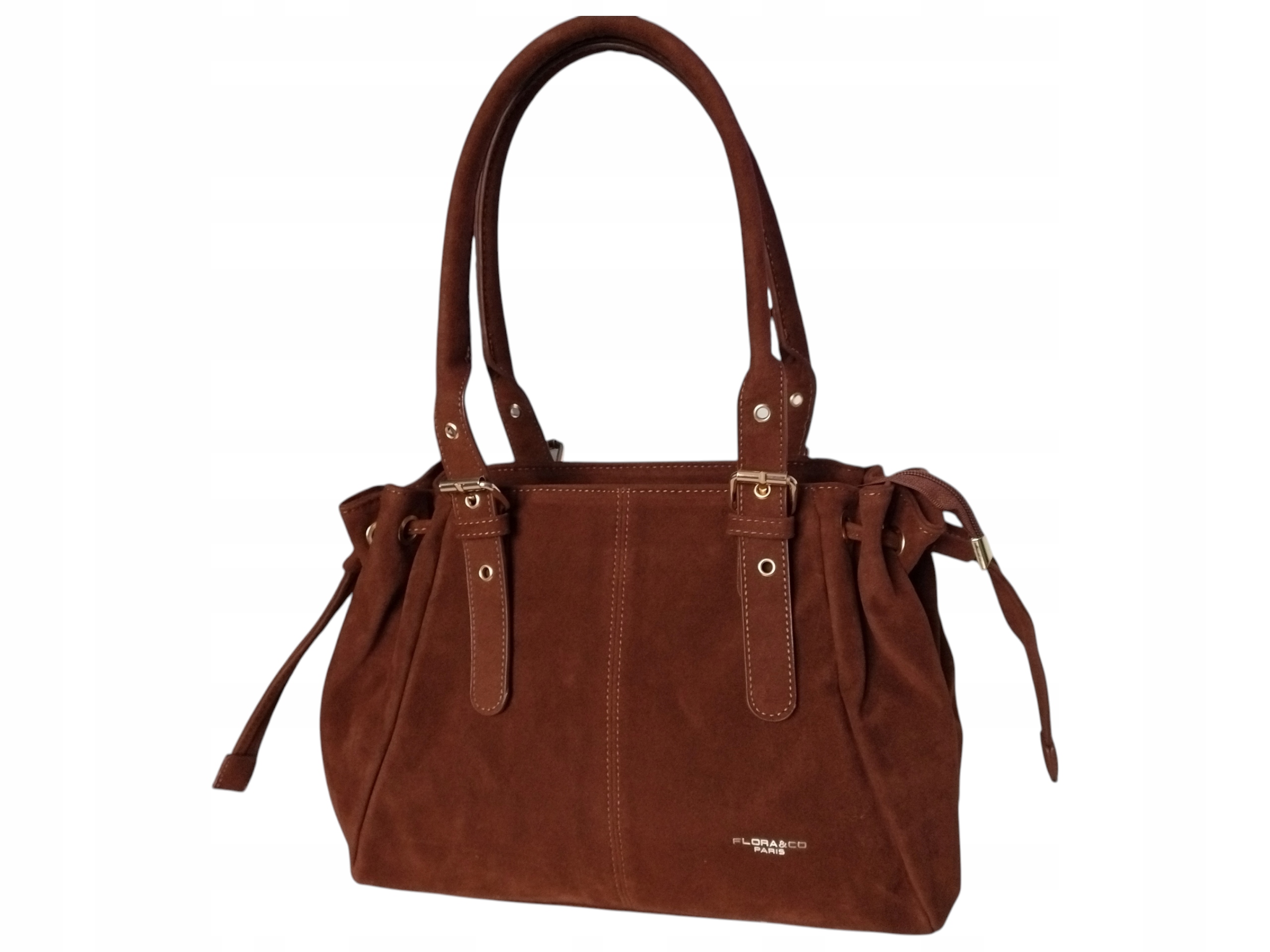 Dámská kabelka Flora&Co Shopper na rameno Velká kůže Eko Semiš Camel