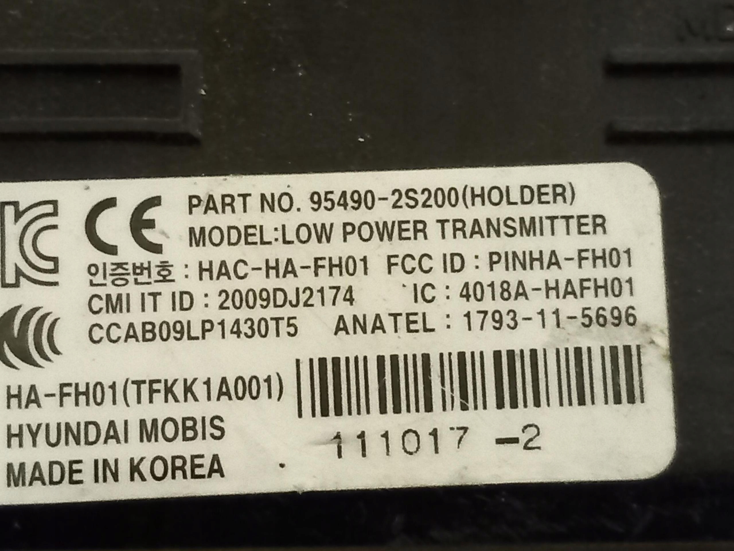 ignition PILOT key HYUNDAI I35 95490-2S200 10-15