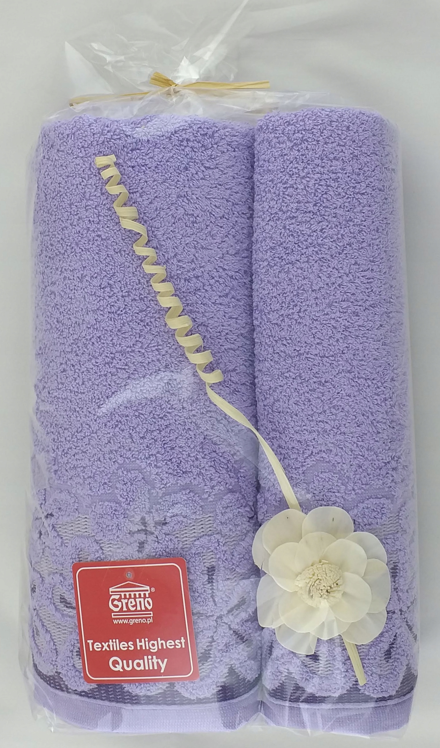 Komplet 2 ręczników Bella 50x90 celofan Greno lawendowy Kod producenta Upominek Bella