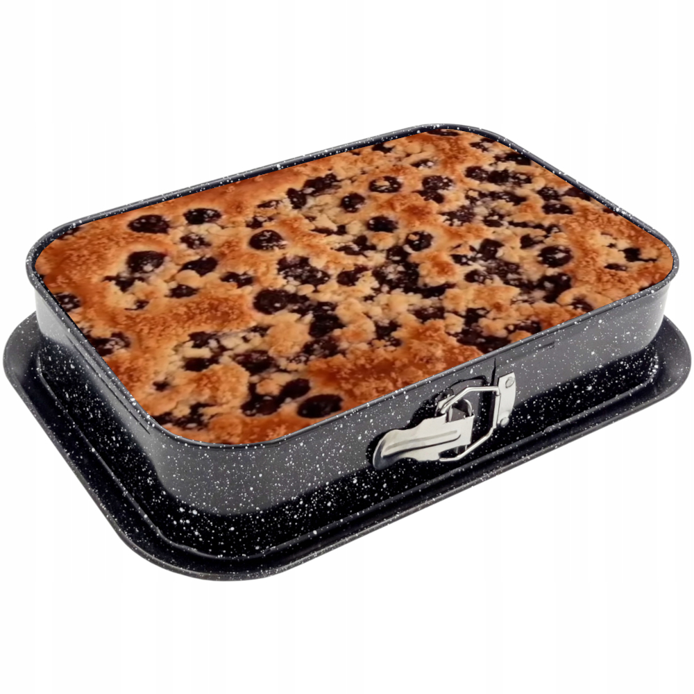 BLACHA DO PIECZENIA PROSTOKĄTNA DO CIASTA TORTOWNICA STALOWA + ŁOPATKI Długość 39 cm