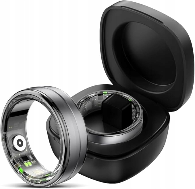 Inteligentny pierścień smart ring monitoruje zdrowie tętno sen aktywność