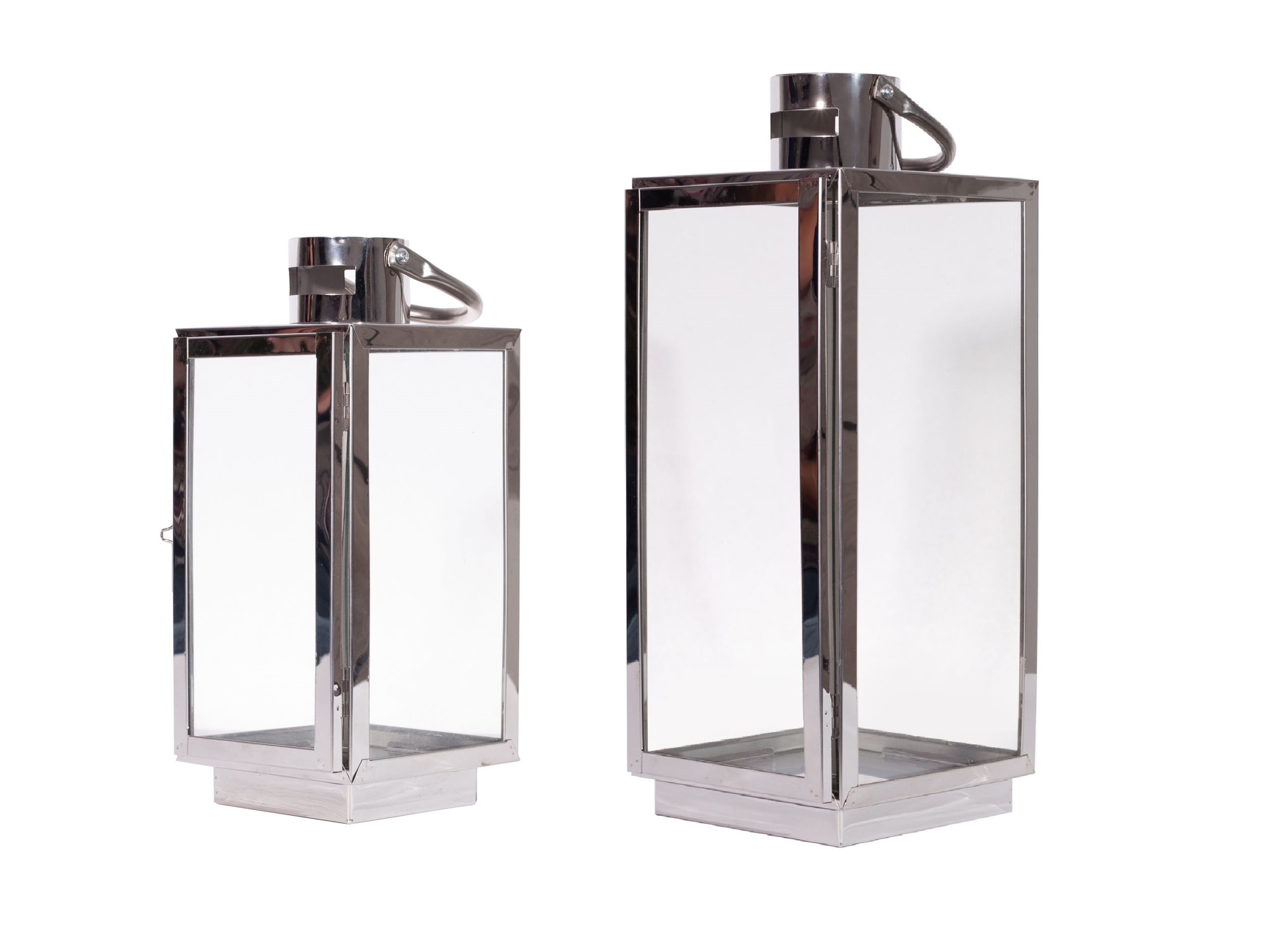 LATARNIE LAMPIONY CHROM GLAMOUR 30+42 + ŚWIECE LED