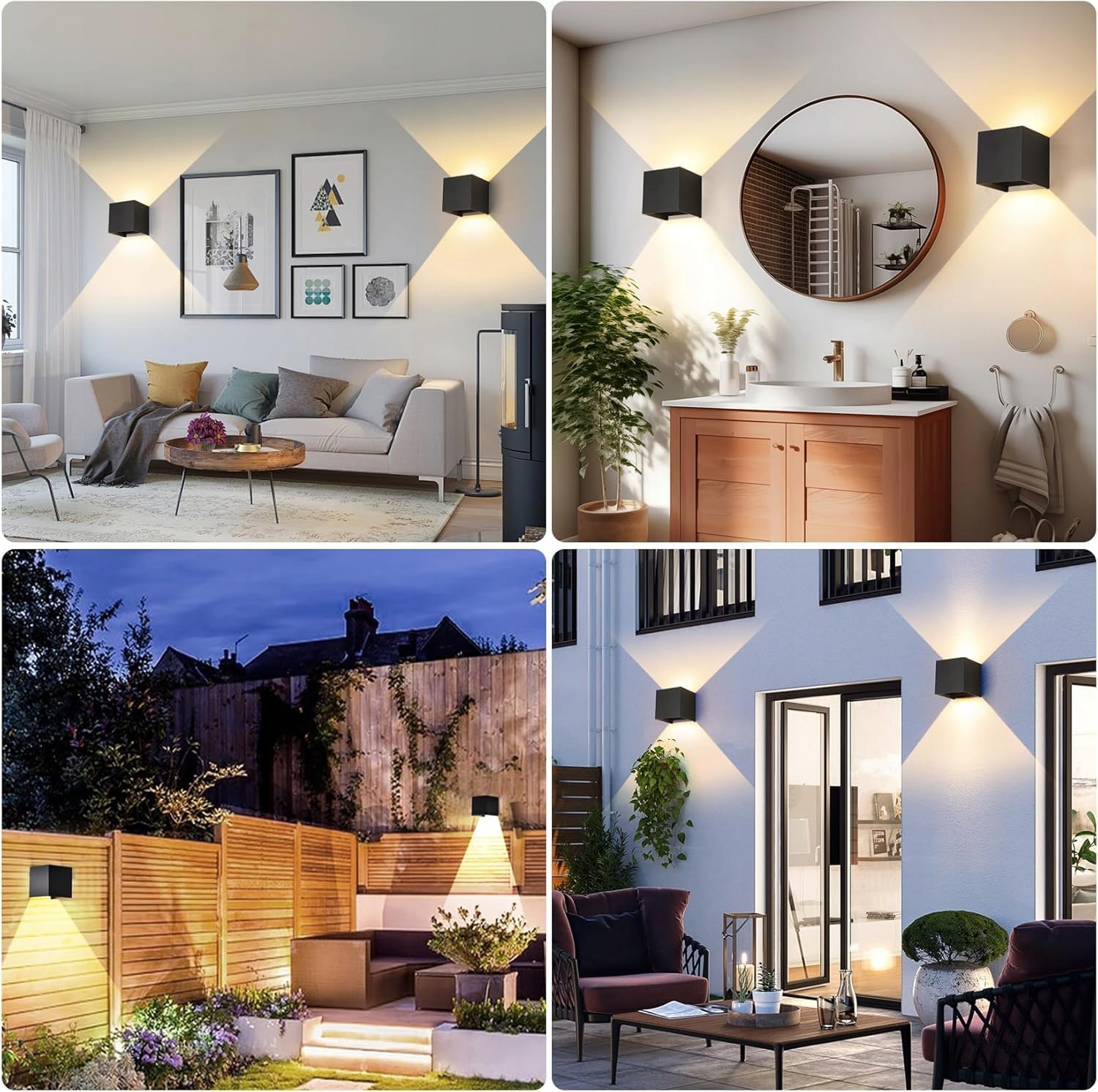 PHILIPS 4x Czarnych LED Lamp Ściennych IP65 9W 3000K Wnętrz/Zewnątrz — miniatura 7