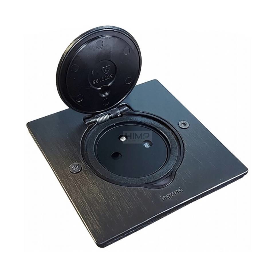 Podlahová zásuvka IP44 štvorcová Grafitová