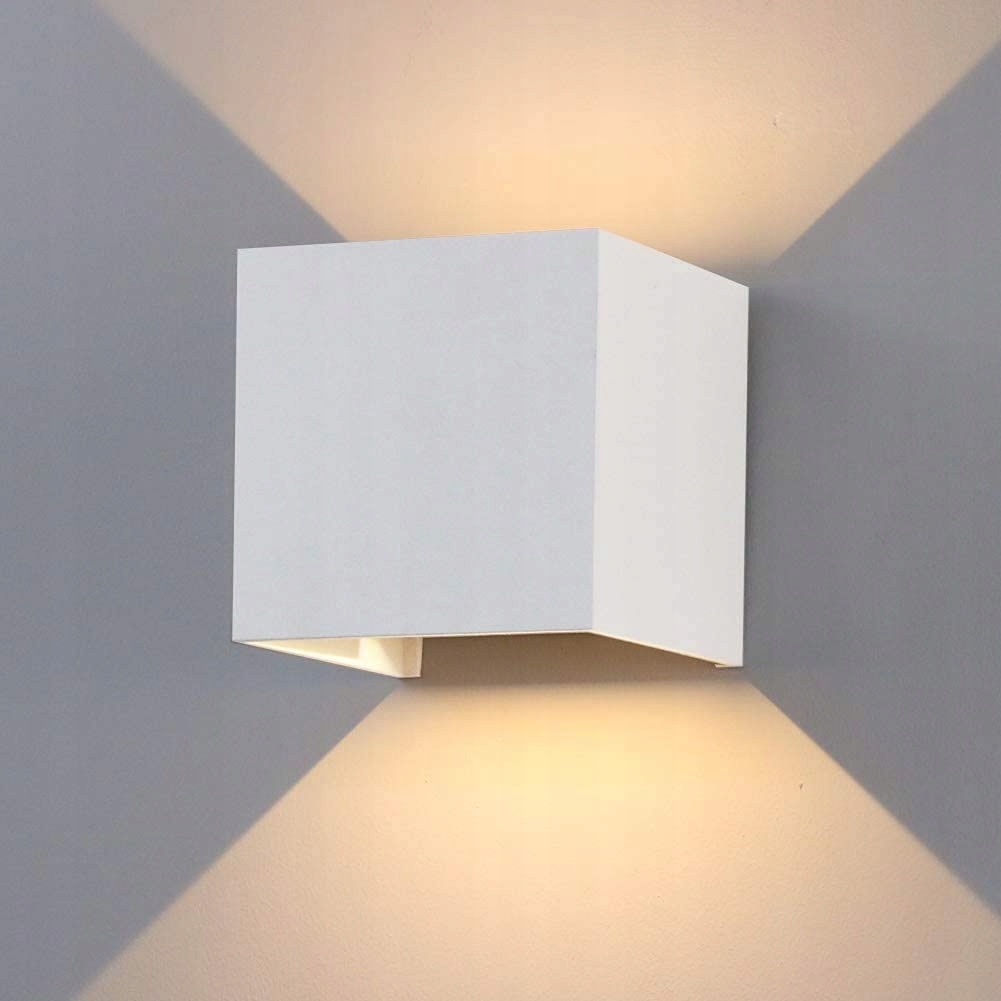 K-BRIGHT 12W LED Lampa Ścienna Regulowany Strumień Światła IP65 Biała — miniatura 8