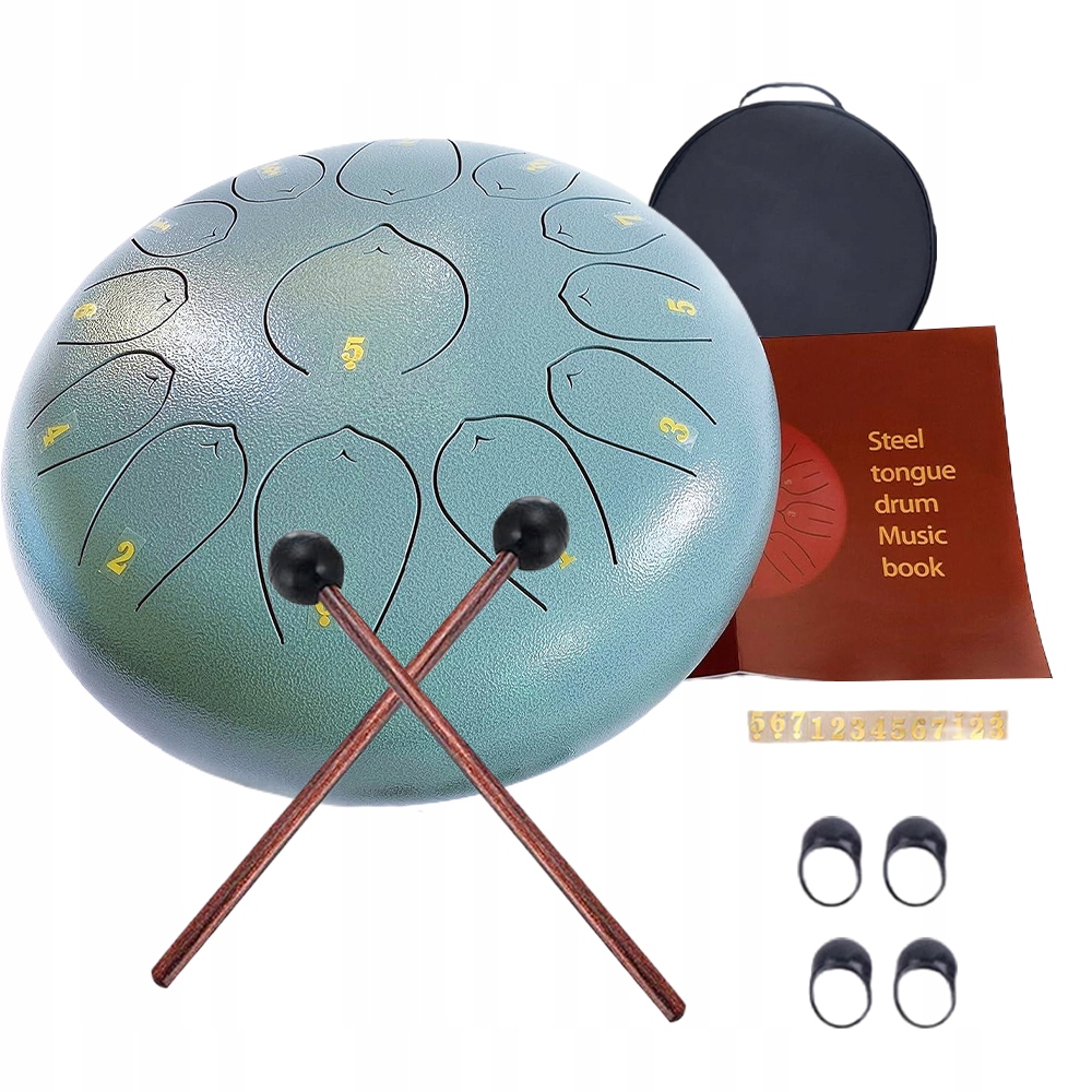 Buben Tongue Drum 12 Palců Modrý Pro Meditaci A Muzikoterapii