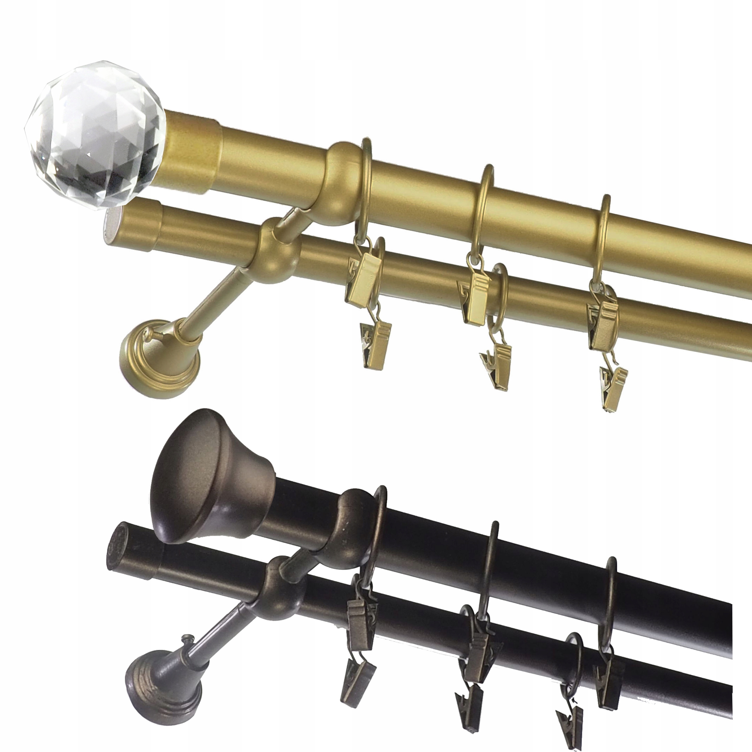 KARNISZ METALOWY PODWÓJNY fi 25 + 19 / 400 cm