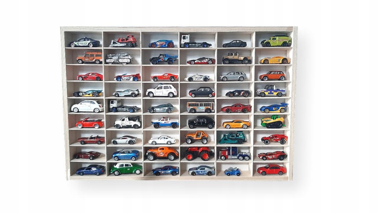 

54 Hot Wheels Półka na resoraki autka samochodziki