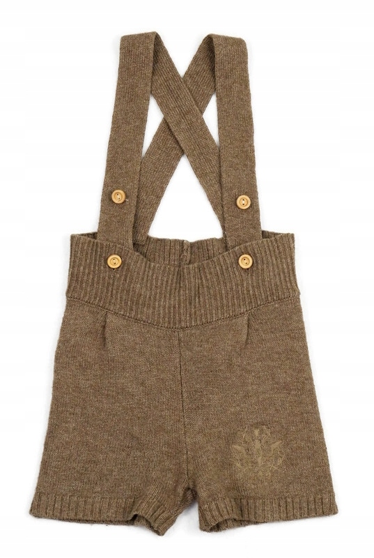 MeMini spodenki na szelkach wełna wool 74
