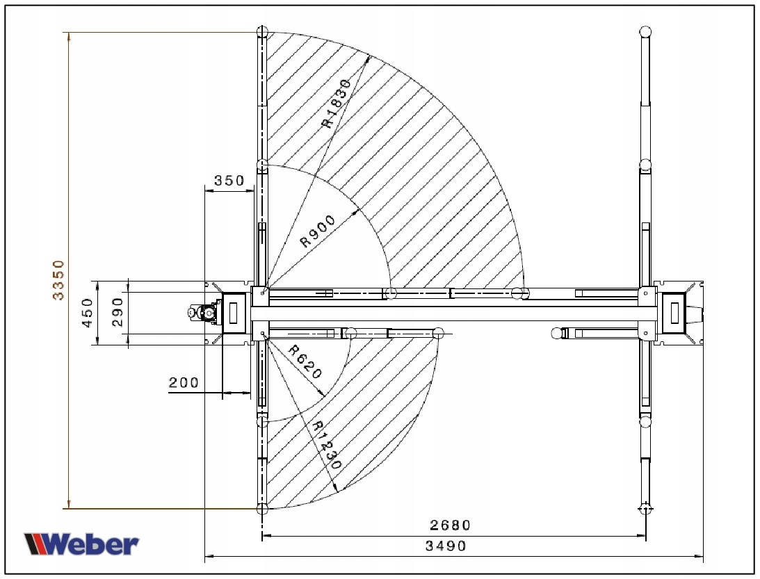 WEBER SJC-10XL-4.5M PODNOŚNIK DWUKOLUMNOWY 4540 MM Udźwig 4500 kg