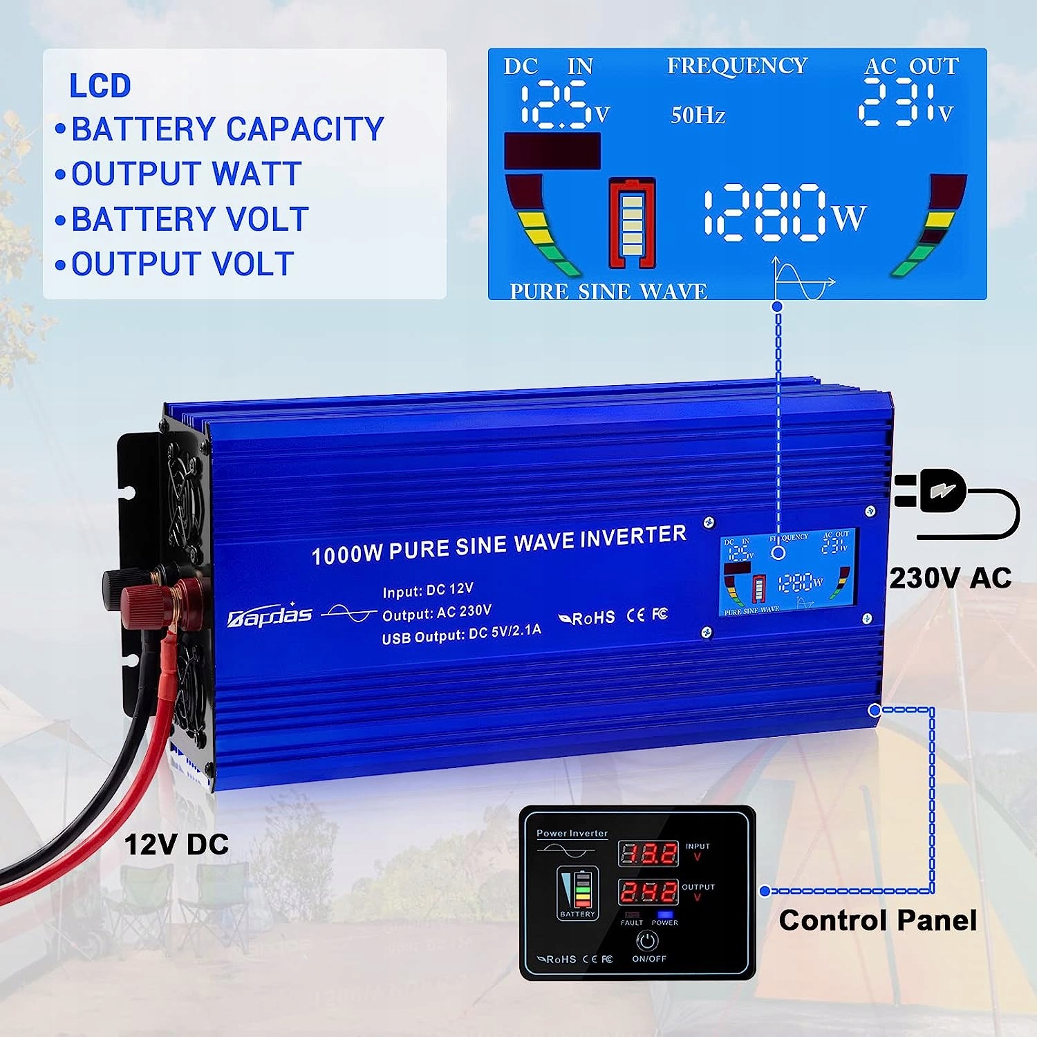 BAPDAS PRZETWORNICA NAPIĘCIA 1500 W SINUSOIDALNA Marka Inna