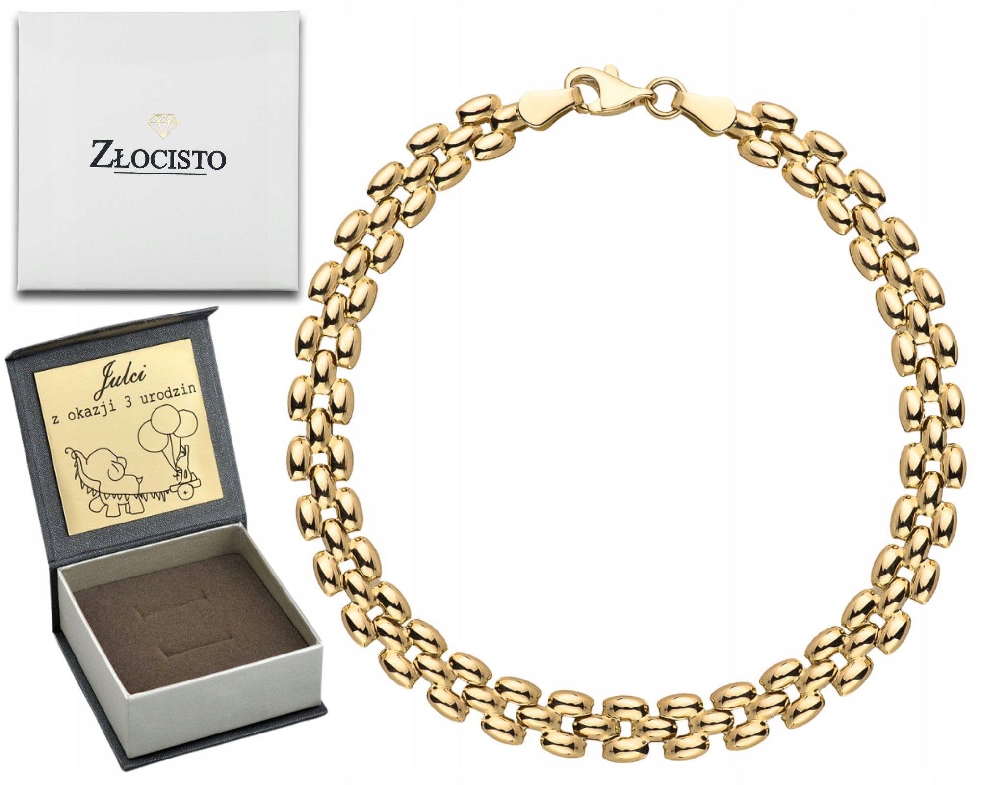 Zlatý náramek s pravidelným vzorem Široké zlato 585 Gravírování