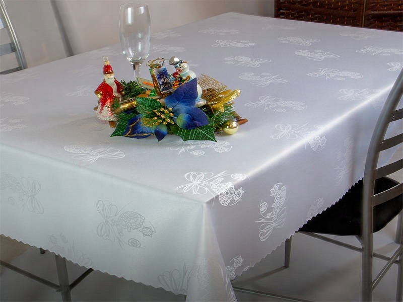 

Obrus Plamoodporny Święta Bombki Biały 80x80 cm