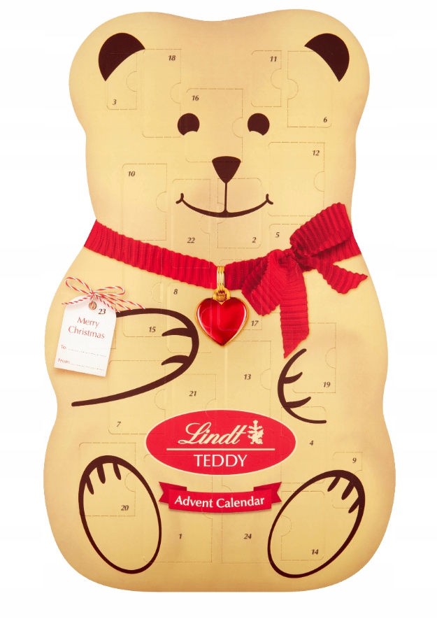 Адвент-календарь Lindt Teddy 3D, шоколадные конфеты и фигурки 240 г