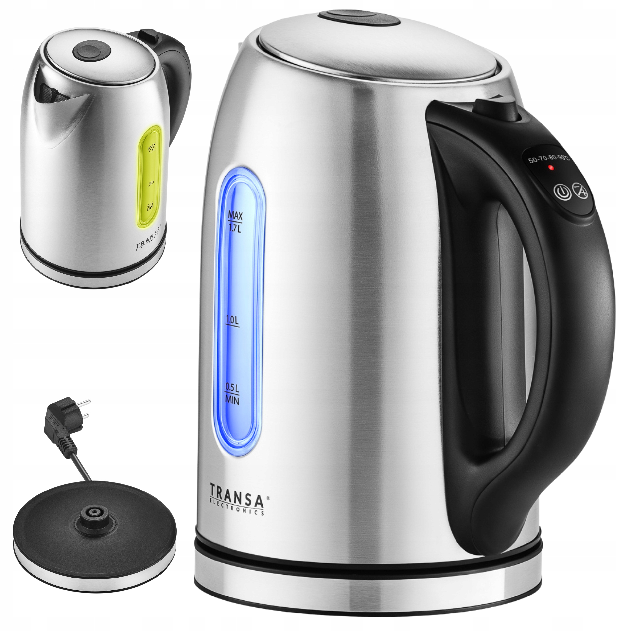 Czajnik elektryczny Regulacja Temperatury Stal Nierdzewna Led 2200 W 1,7 L