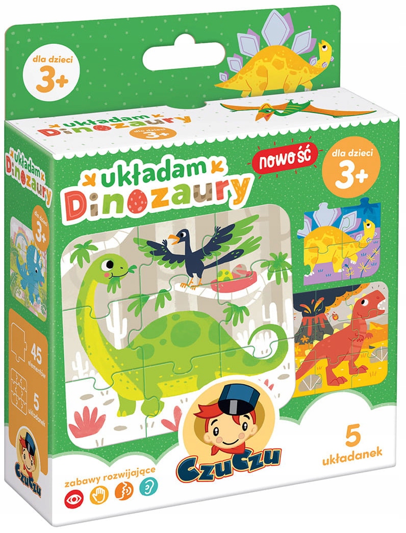 Puzzle CzuCzu UKŁADAM 45 elementów DINOZAURY 5902983491163