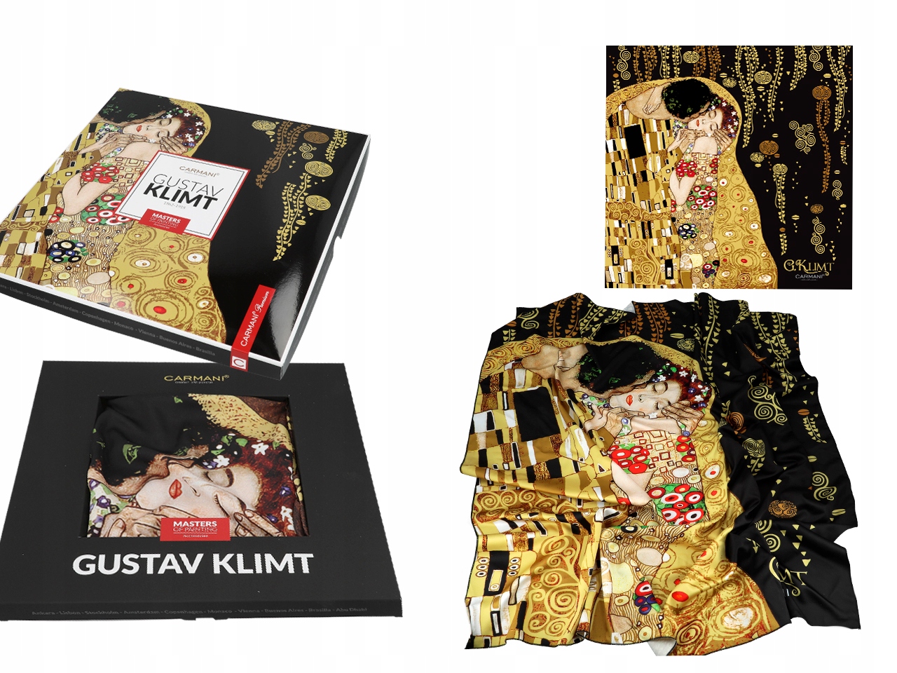 Dámský Šátek Gustav Klimt Polibek Carmani Šátek Dárek