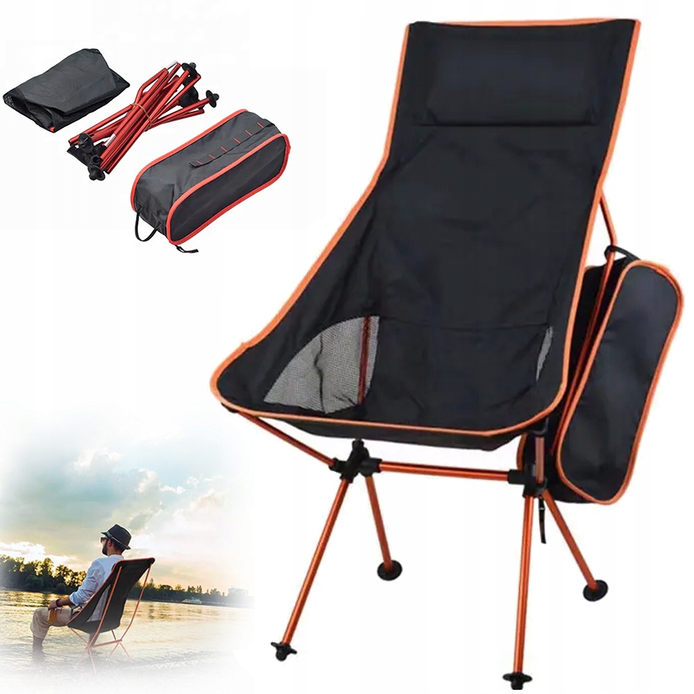 Krzesło Kempingowe Turystyczne Ryby Składane Wędkarskie Wytrzymałe 150KG
