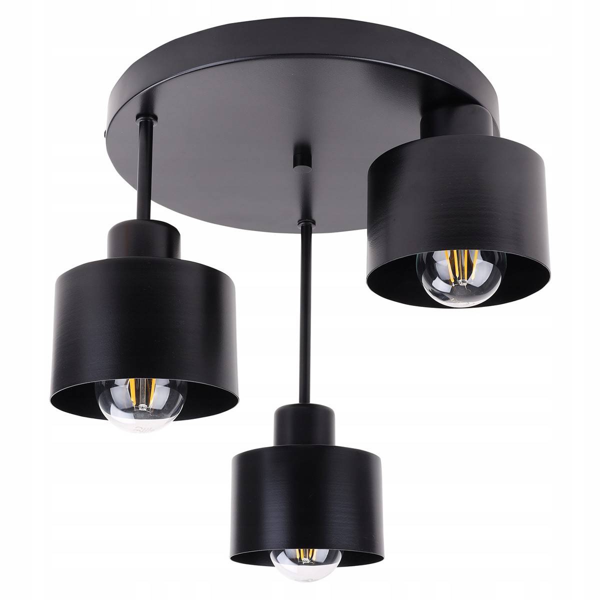 Závěsná drátěná lampa Loft Black/černá 3xXE27