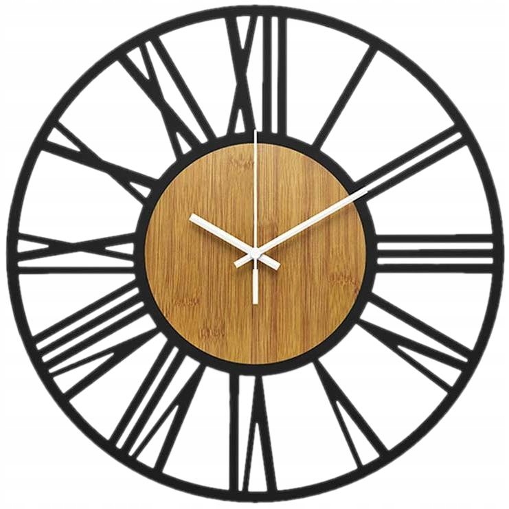 3D kovové závesné nástenné hodiny Vintage Rímske na stenu Loft 80 cm Tiché