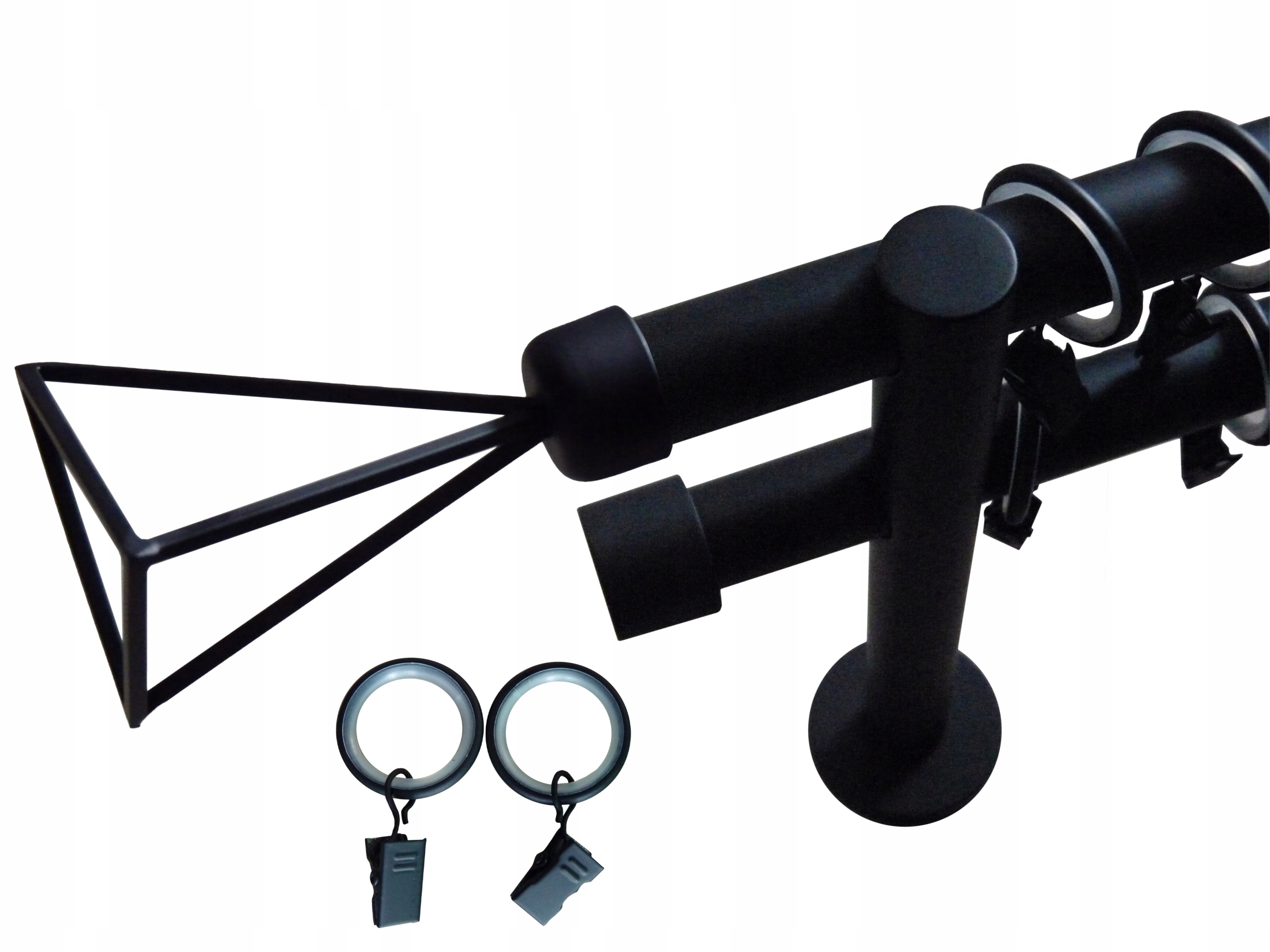 

Karnisz+ciche Kółka Czarny Mat 19/19MM 220 CM