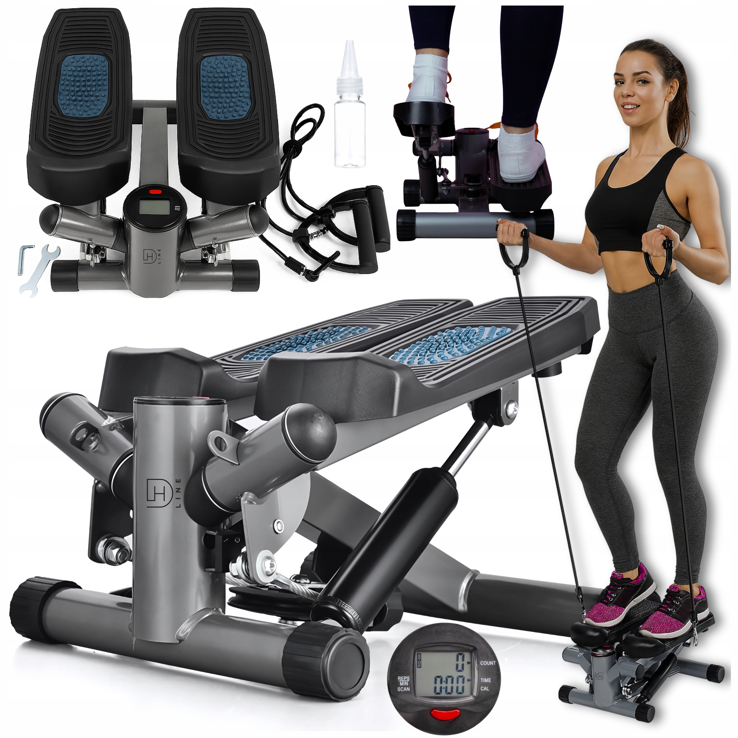 Stepper Steper pro cvičení s expandéry, počítadlo LCD displej