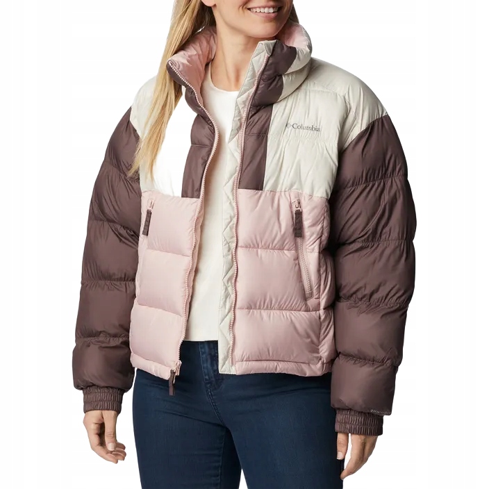 Kurtka puchowa damska Columbia Pike Lake II Cropped dusty pink/chalk L