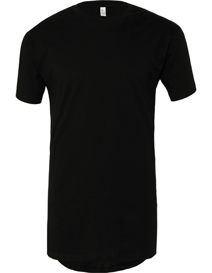 

męski Długi czarny T-Shirt czarna koszulka Urban