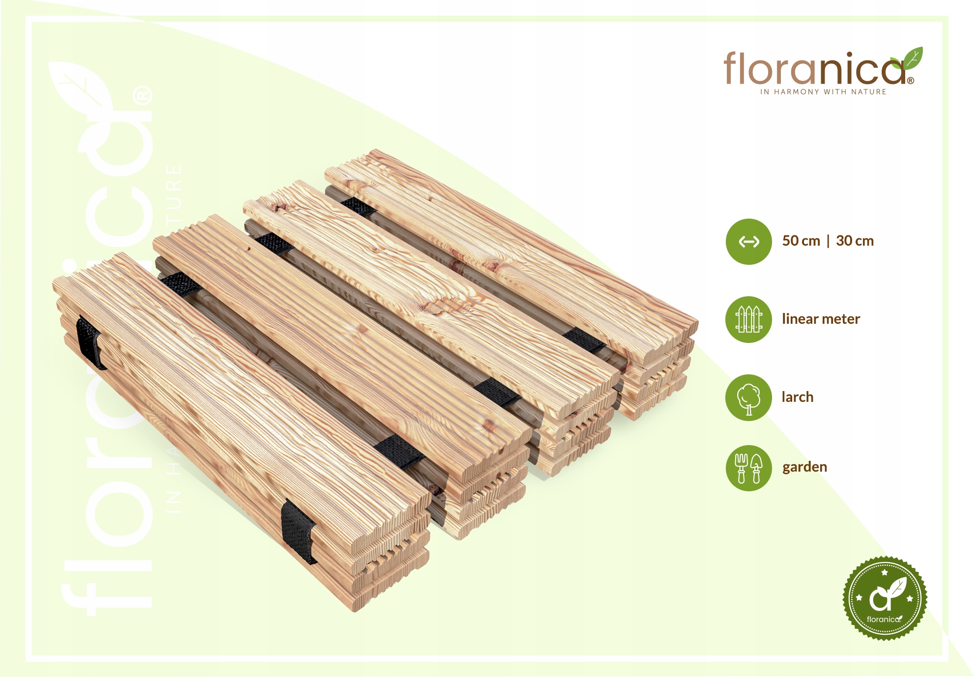 Ścieżka ogrodowa Rollweg 30cm modrzew surowa Stan opakowania oryginalne