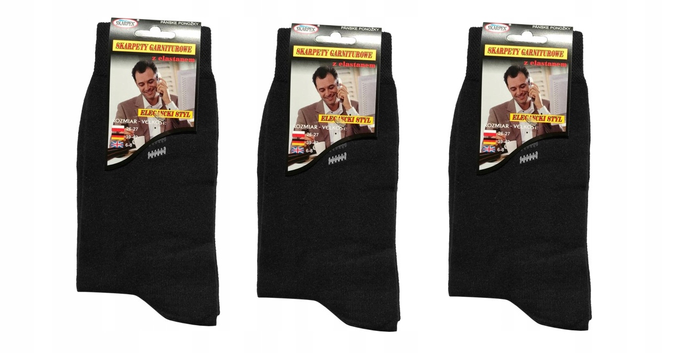 

Skarpetki Męskie Garniturowe Wzór R: 39-42 3 szt.