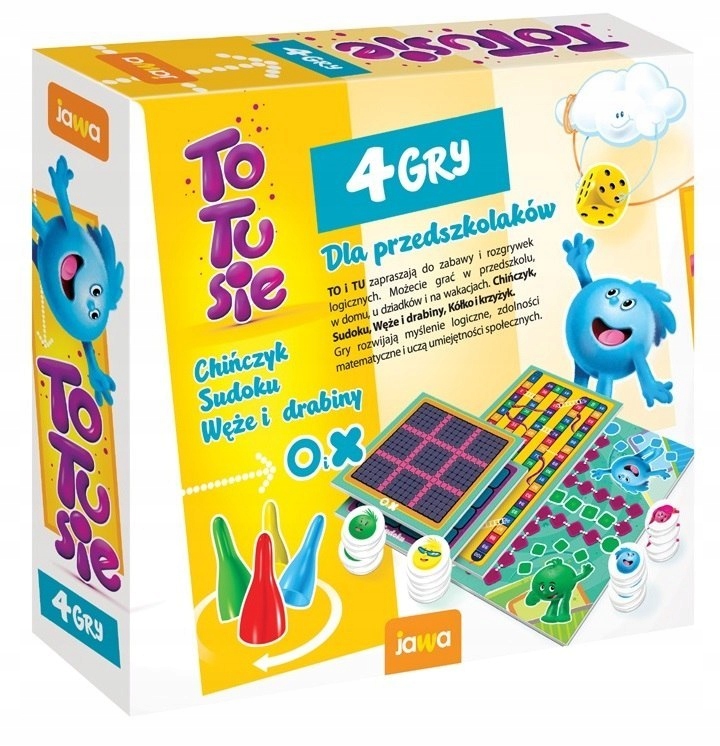 4 GRY DLA PRZEDSZKOLAKÓW TOTUSIE chińczyk węże sudoku kółko i krzyżyk Kod producenta 1205