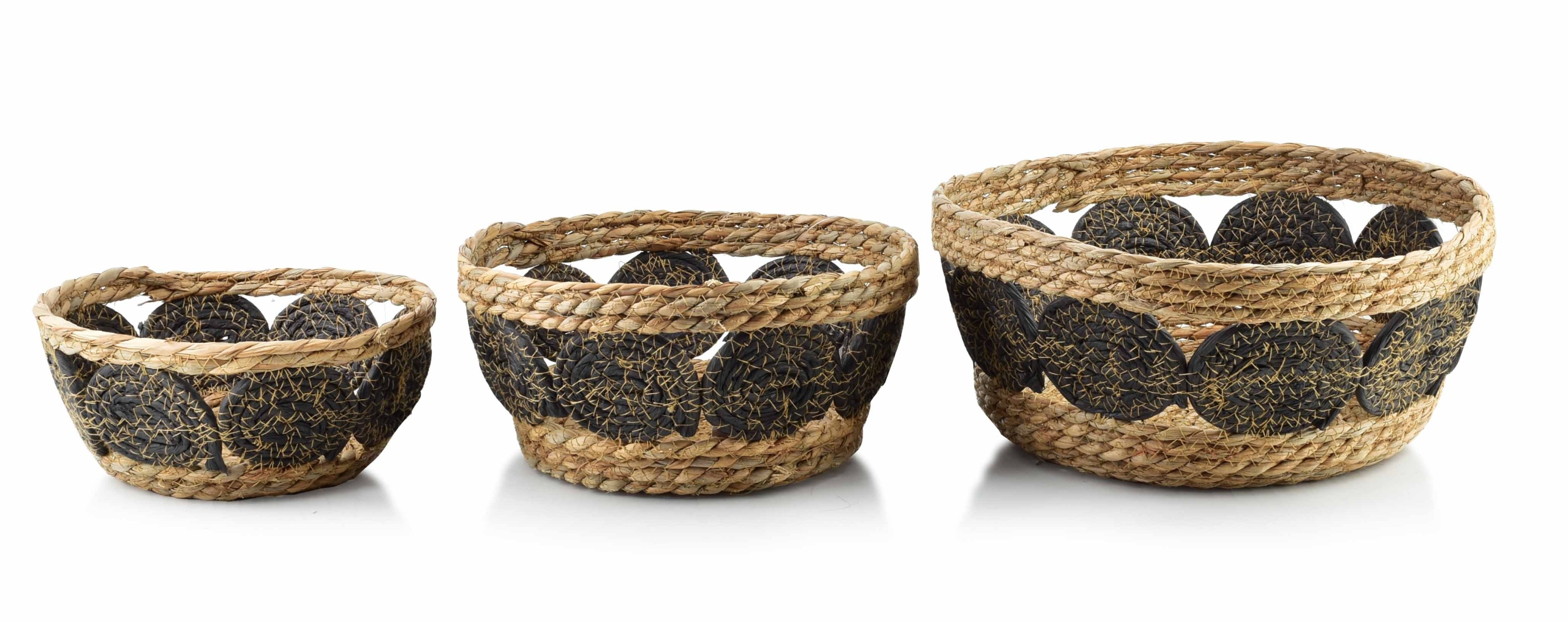 3x KOSZ Z TRAWY MORSKIEJ DUŻY MAŁY PRANIE ZABAWKI