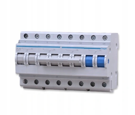 Hager SF463 Modulární přepínač napájení 3P+N I-0-II 63A 400VAC SF463