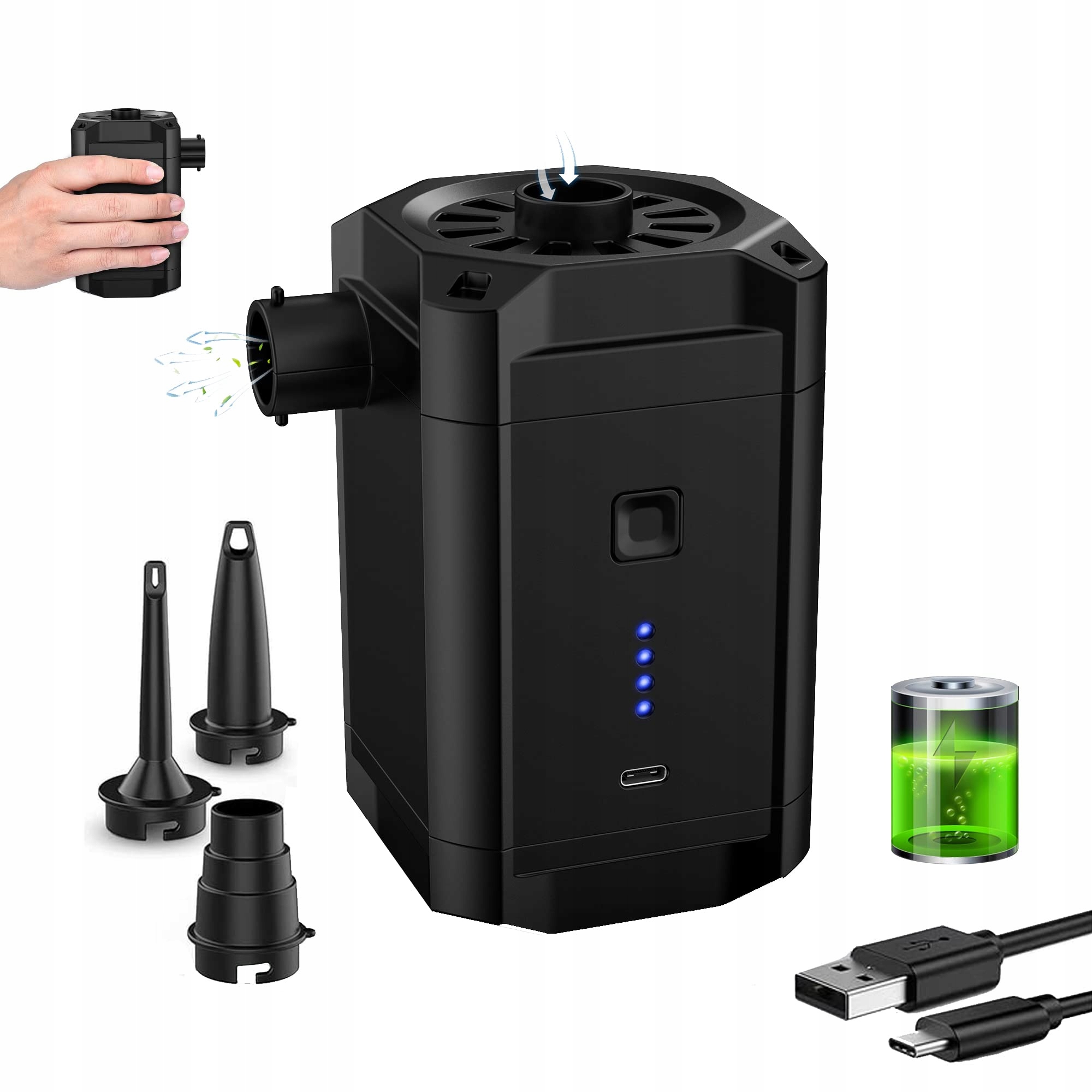 Elektrická Pumpička Na Čerpání Vzduchu Usb Pro Matraci Kola Bazénu