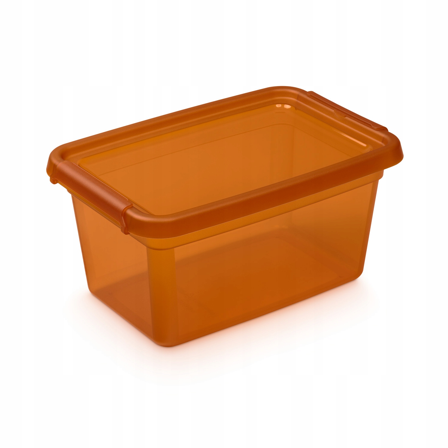 Pojemnik plastikowy 4,5 l pomarańczowy z pokrywką organizer box do domu