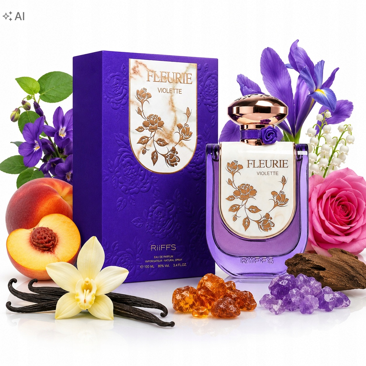 Oryginalne Perfumy Arabskie Riiffs Fleurie Violette 100ml Edp