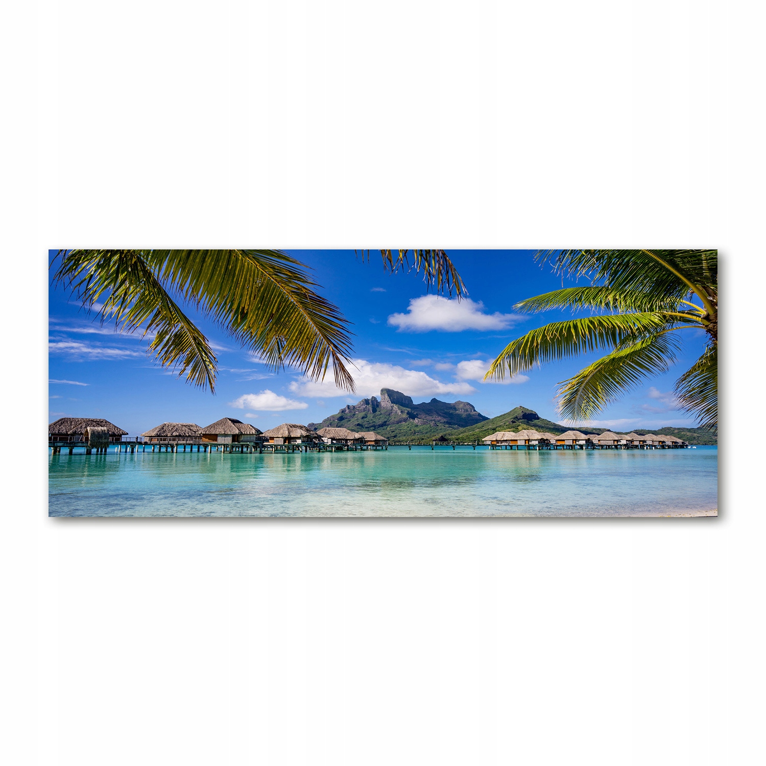 

Foto obraz szkło akryl Palmy na Bora Bora 125x50cm