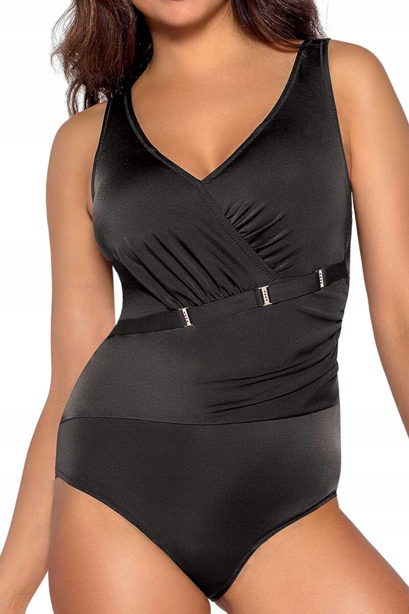 Ava Jednodílné plavky s vykrojenými zády 48 černá 95D