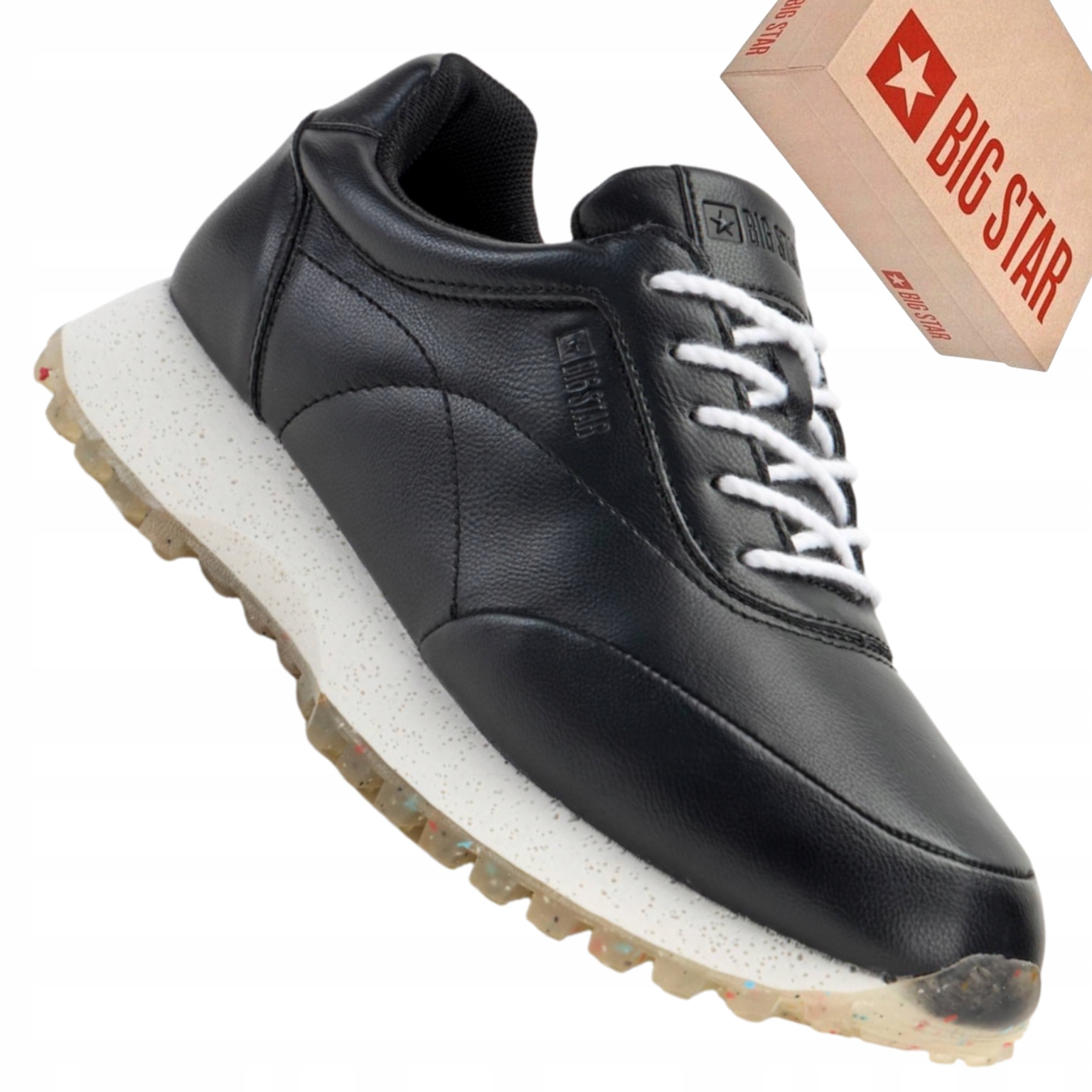 Buty damskie Big Star OO274024 czarne sneakersy eko skóra codzienne