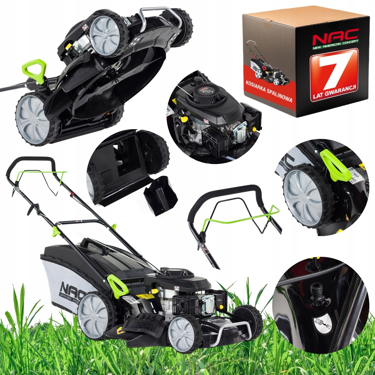 Kosiarka Spalinowa Z Napędem Nac LS53-196-HS-NG 53CM 196CM3 3,6KW Kosz 75L