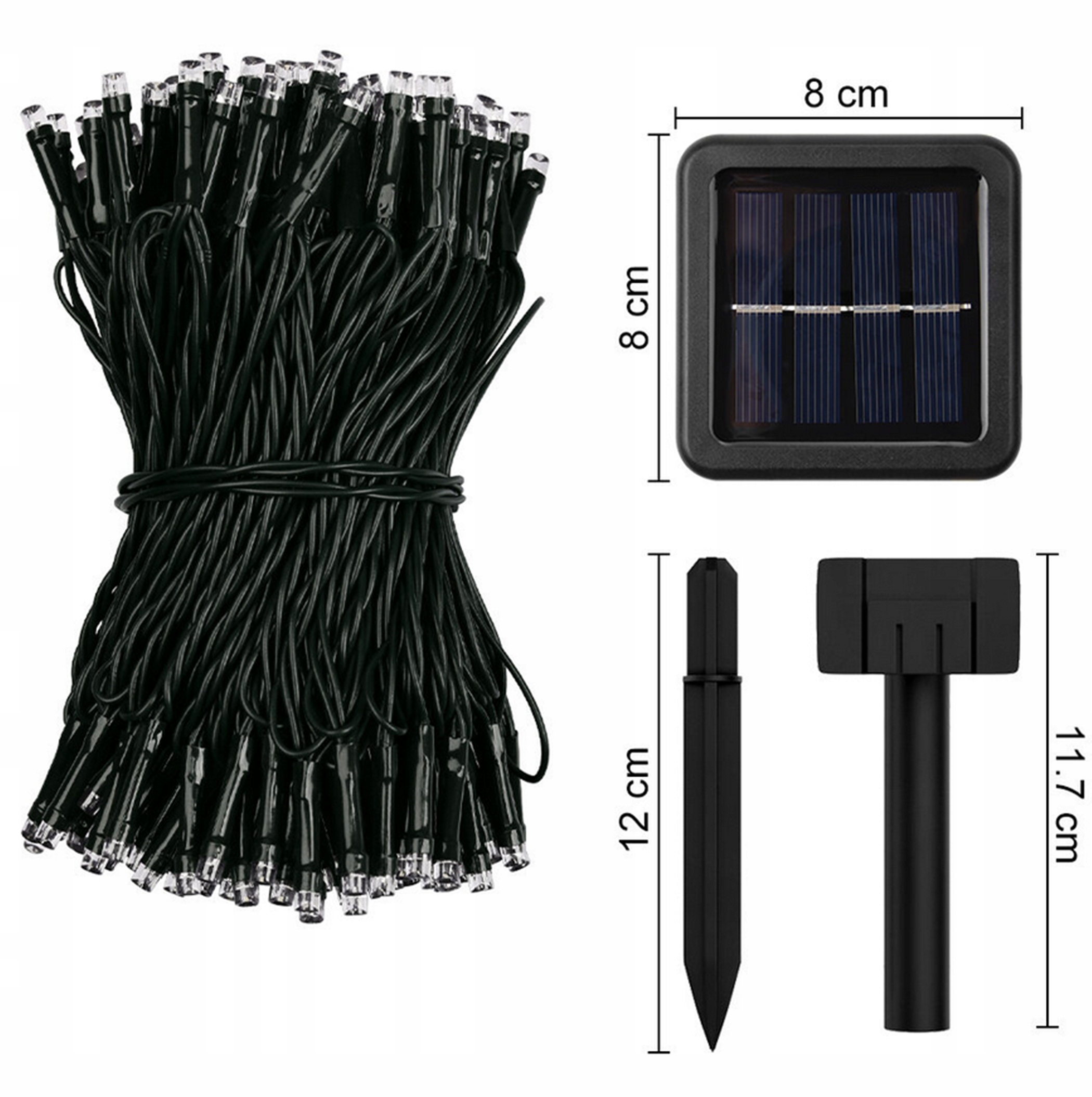 LAMPKI ZEWNĘTRZNE CHOINKOWE ŚWIĄTECZNE SOLARNE GIRLANDA 100 LED SOLAR Liczba lampek 51 - 100