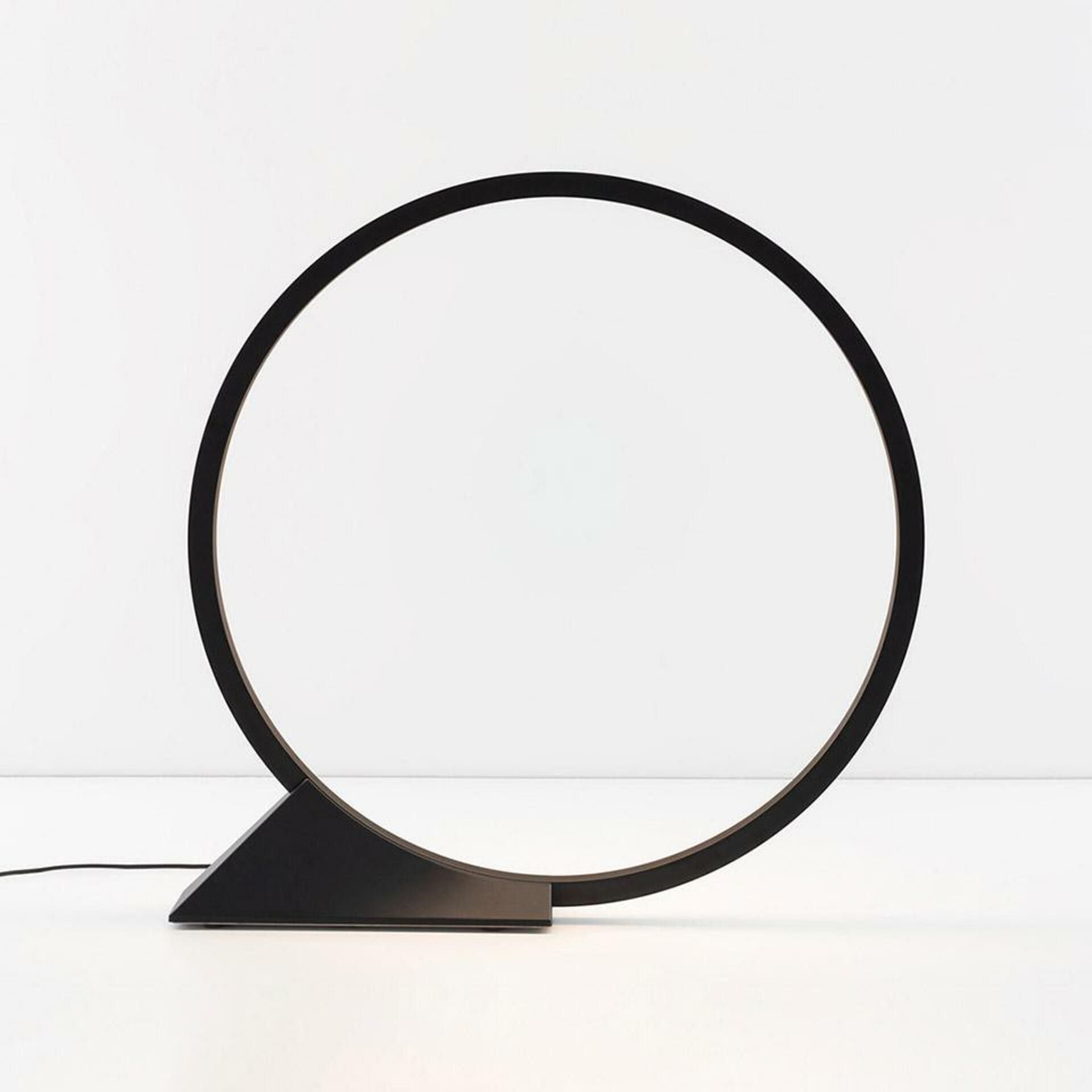 Stojacia lampa Artemide O, čierna, Led 43 W, IP44, priemer 90 cm