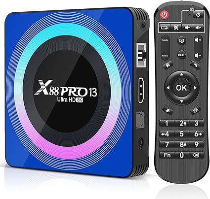 X88 PRO 13 SMART TV BOX 8K ANDROID 13 WIFI6 5GHz BT 5.0 HDR10+ 4/64GB Kod producenta 64323