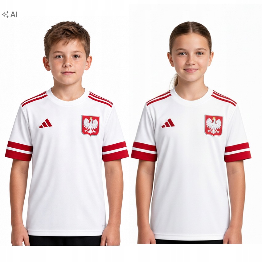 Koszulka Piłkarska dla chłopca dziewczynki Adidas Polska Godło Orzeł 164