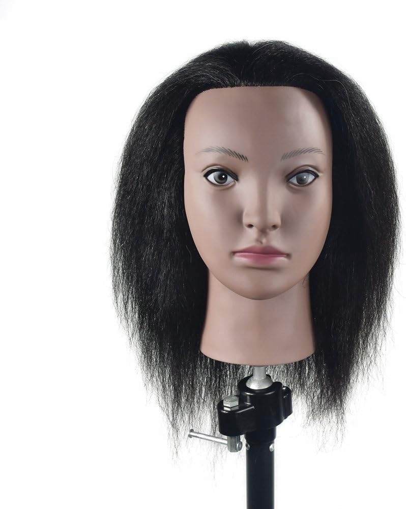 Hlava tréninkové figuríny pro výuku stylingu vlasů s černou kůží Afro