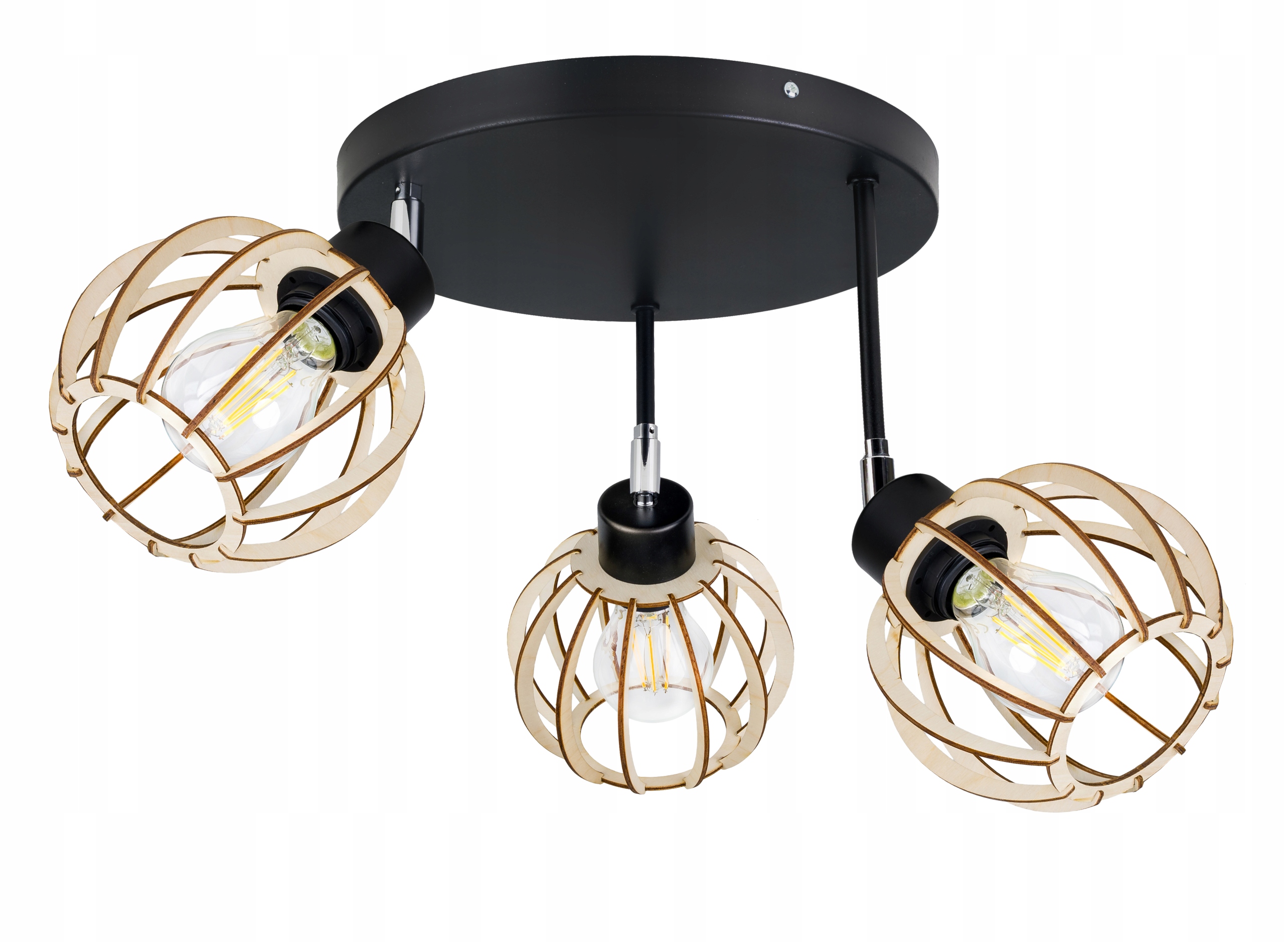 Nastavitelná Závěsná Stropní Lampa – Dřevěná Koule