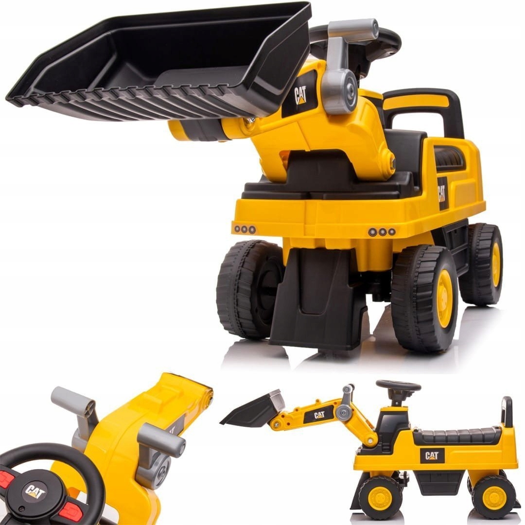Jeździk samochód auto pchacz ładowarka Cat żółty