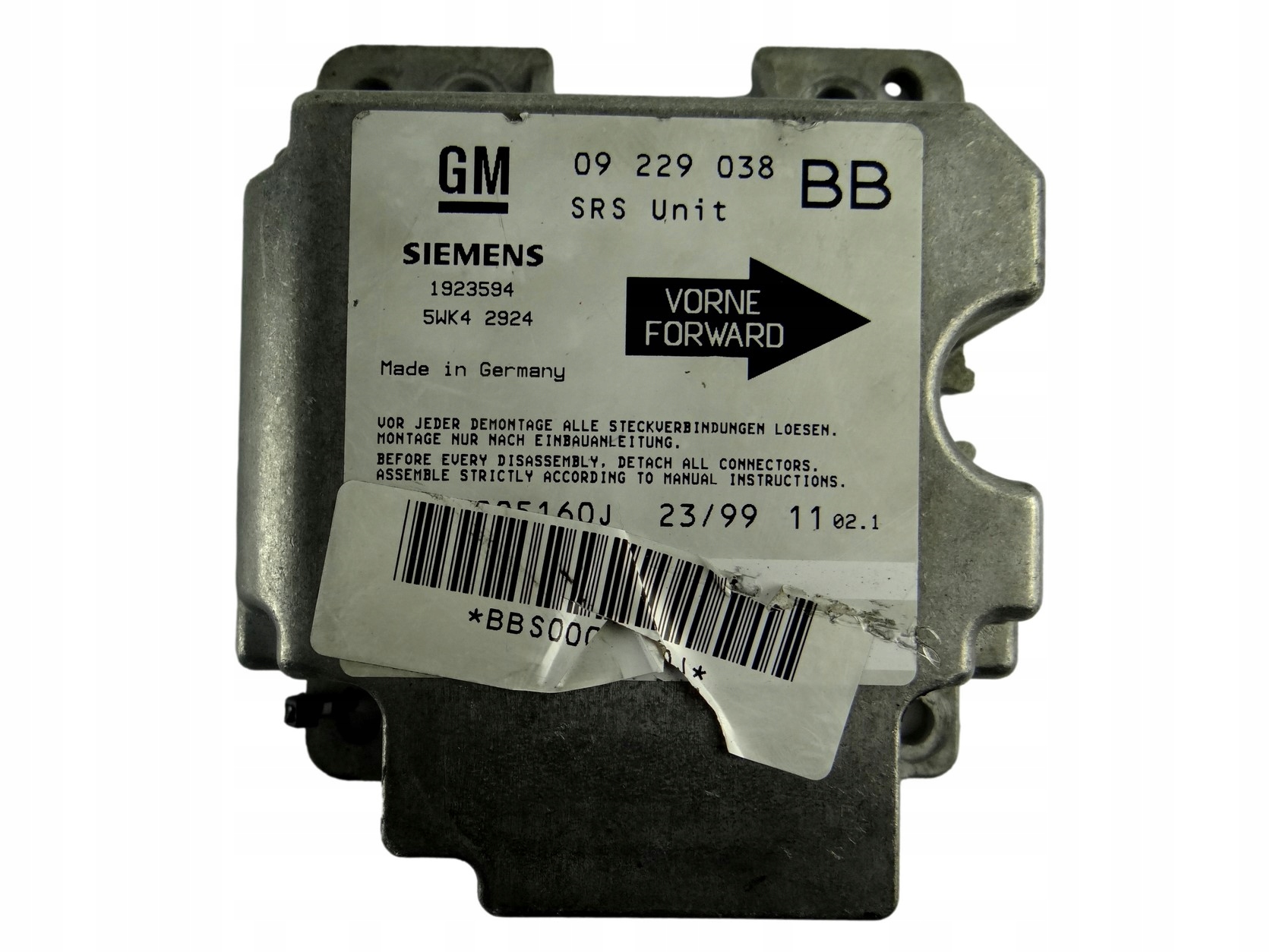 module SENSOR airbag OPEL CORSA B 09 229 038